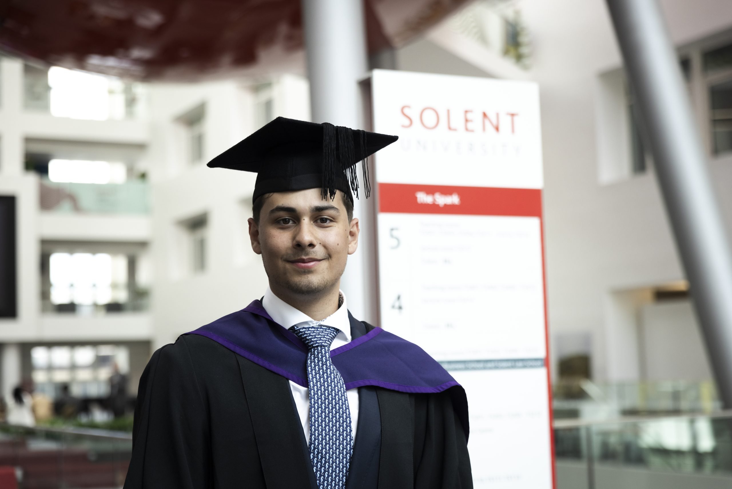 Alex Baughan at the Solent University graduation